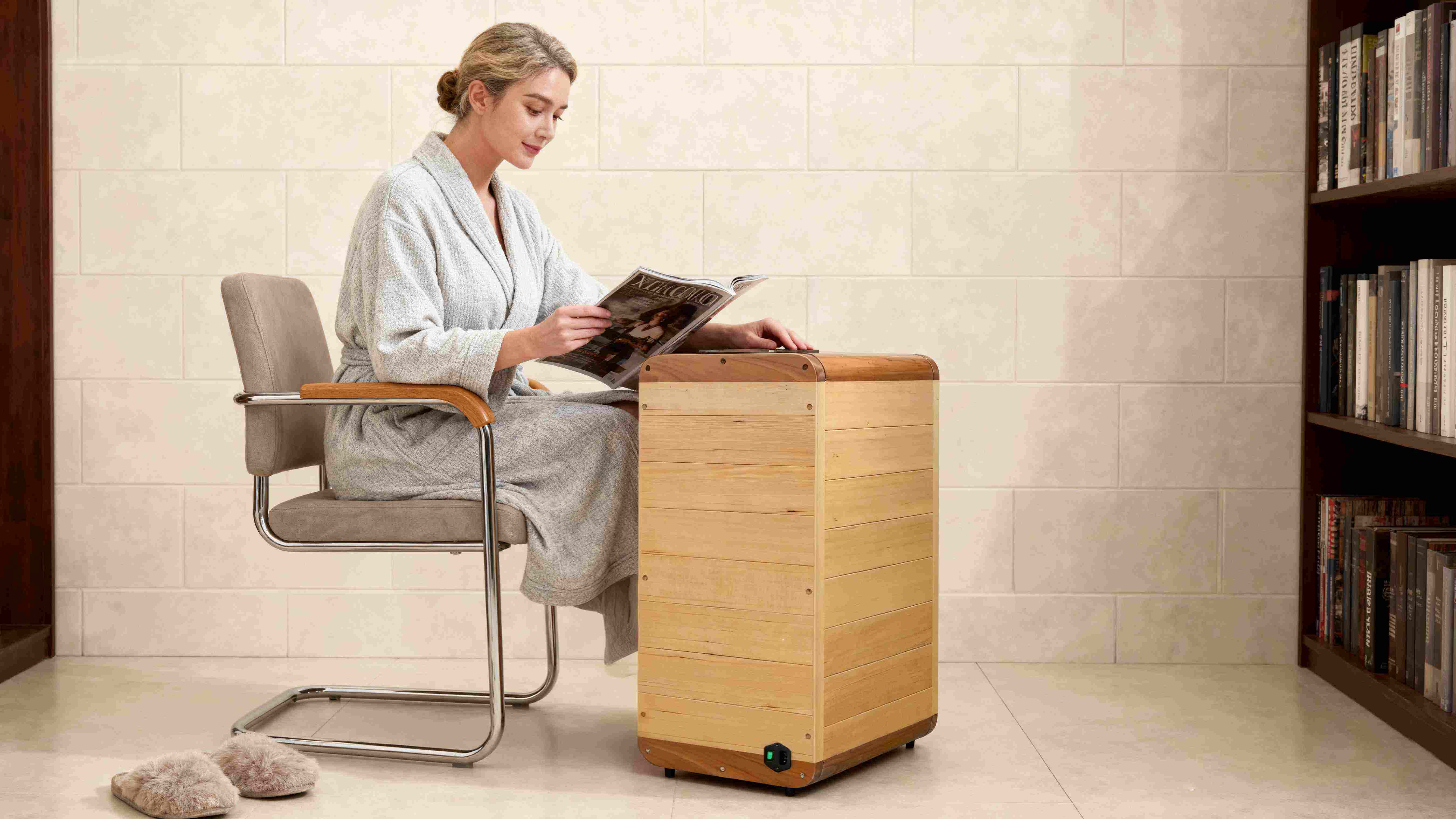 product high quality modern solid wood hemlock computer control panel foot sauna hot dry spa electric foot massager785-2