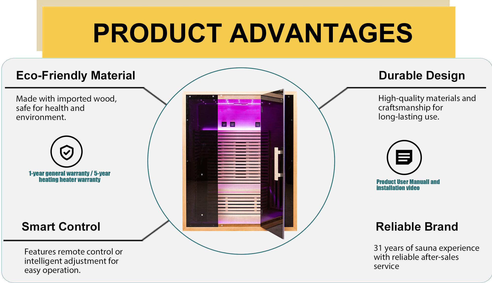 product saa fsc emc factory oem custom sauna room with privacy black glass far infrared sauna-2