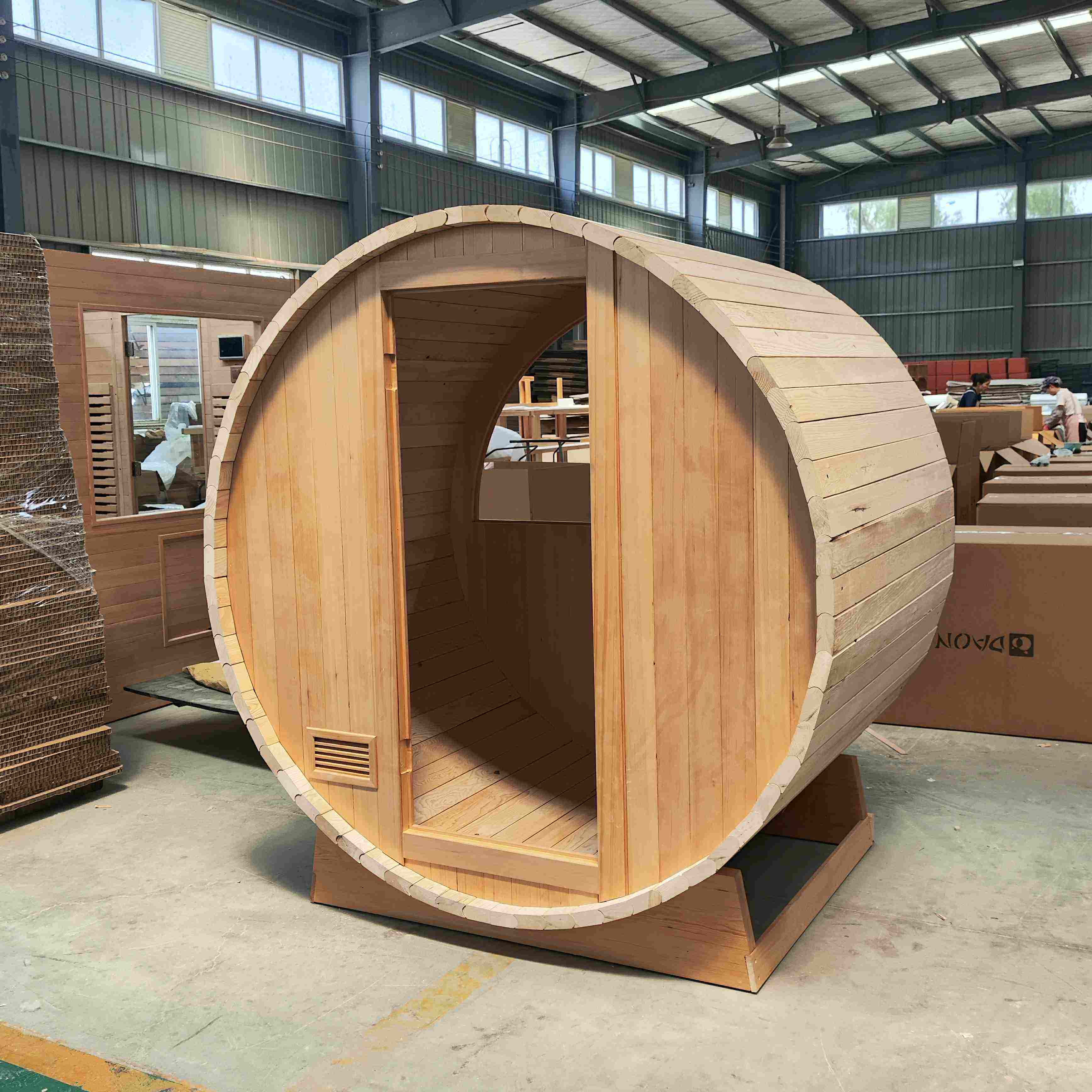 product modern outdoor sauna room barrel sauna room dry steam sauna  harvia stove-3