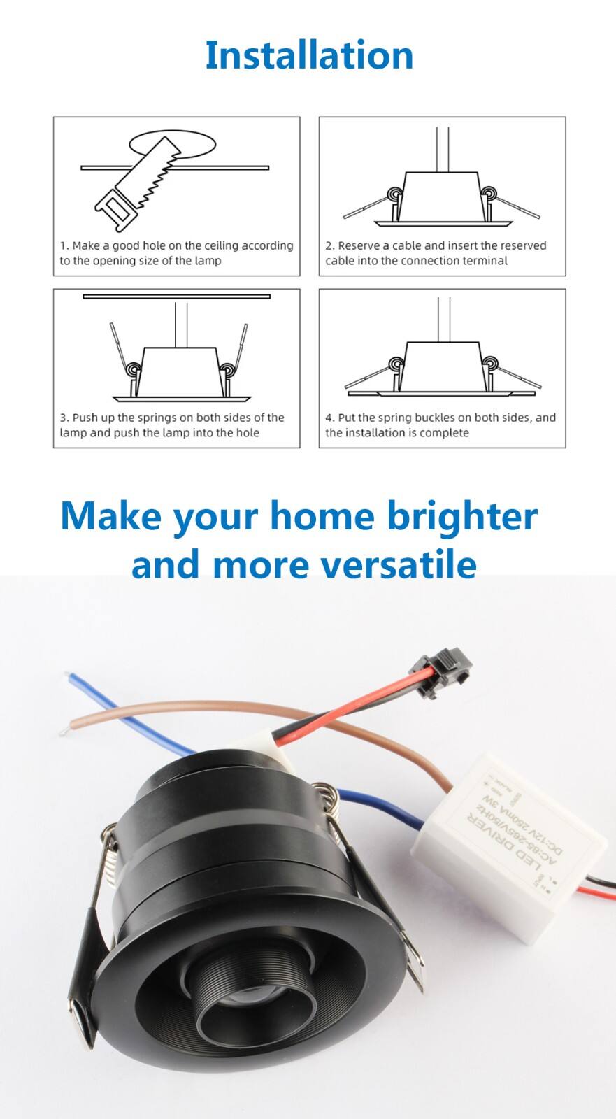 5W Mini Spot Light 12v Hotel Spotlight HX-116 Energy-efficient LED factory