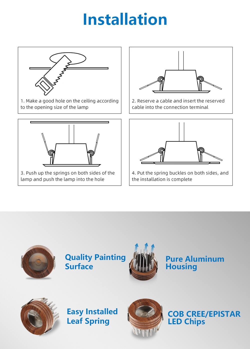 5W Indoor Spot Light Mini downlight HX-080 powerful lighting solution supplier