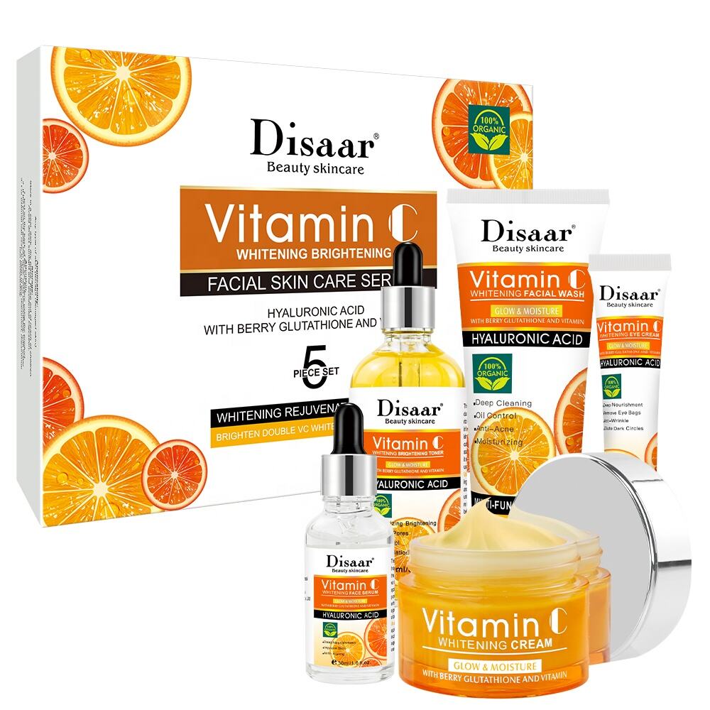 Disaar Organic 100%  VC Whitening Brightening Vitamin C Facial Skin Care 5  Pieces Set