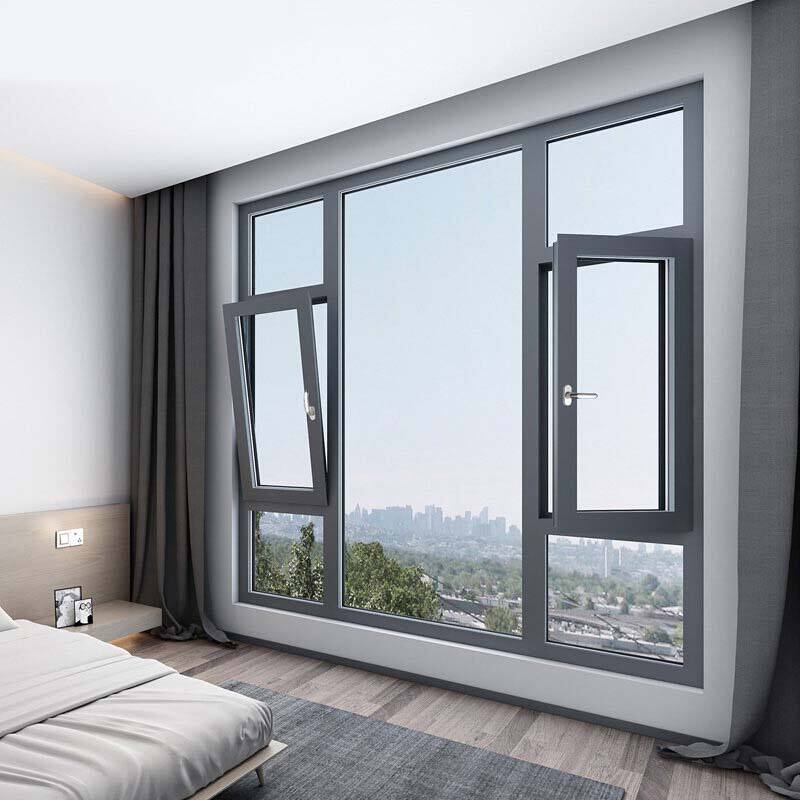 Modern Upvc Tilt and rotate  Windows Windproof upvc Frame with Double Glazing window