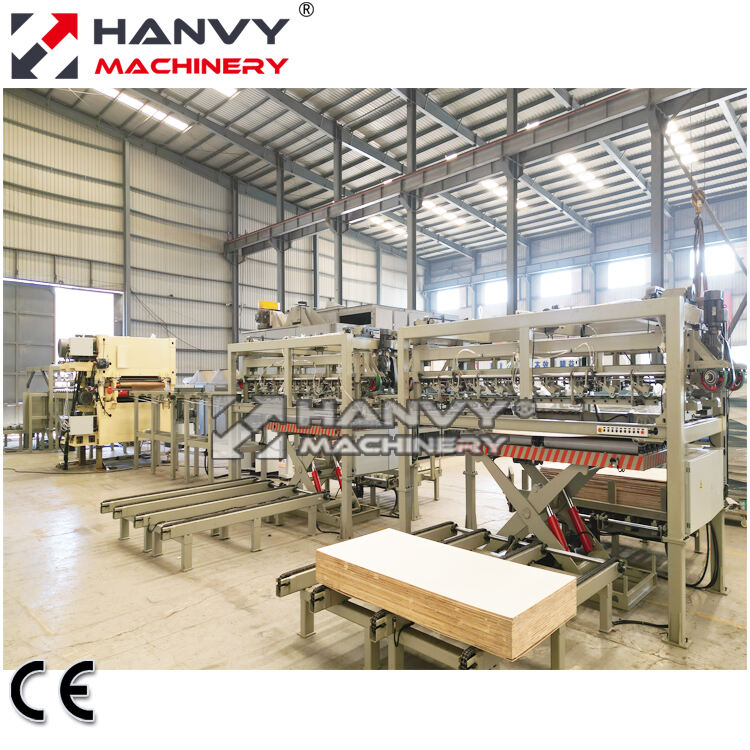 Hanvy Plywood Machinery 4ft 5ft Automatic Sanding Line with multiple stackers details