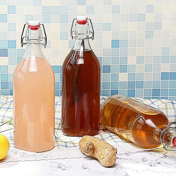 From homemade brews to flavored waters, use glass bottle swing tops for a touch of sophistication