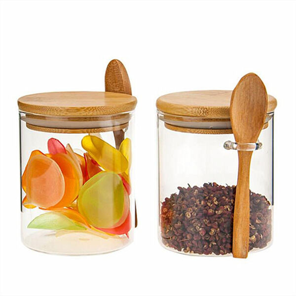 Glass Spice Jar with Wooden Lid