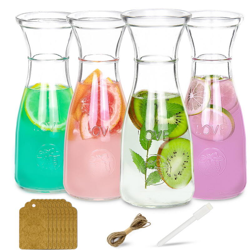 Custom Glass Carafe Pitchers with Lids