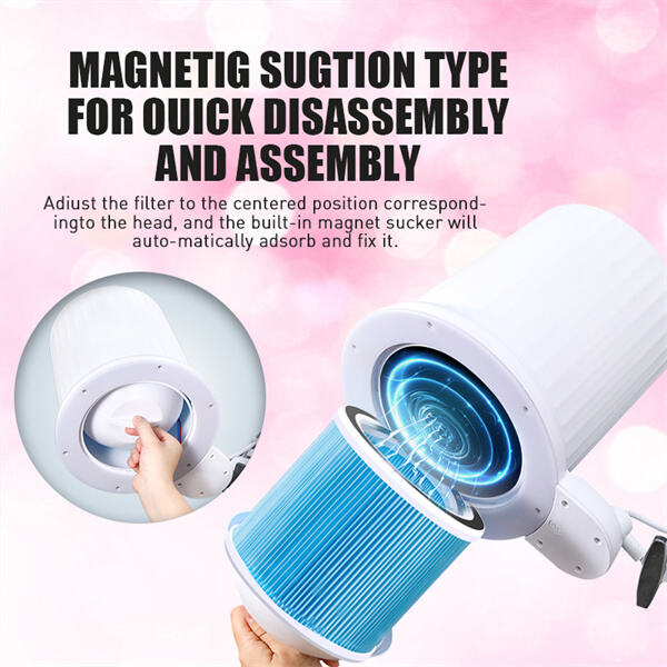 Your clients will thank you for the clean, efficient nail dust collector built into your salon station.