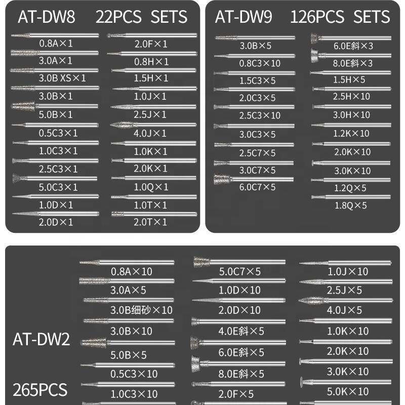 2026 AT-ND15 other nail equipments, professional manicure sets portable small russian nails drill bits supplier