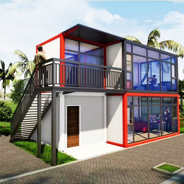 Manufacturer design prefab glass container house prefabricated house for office/living room modern cheap prefab homes supplier