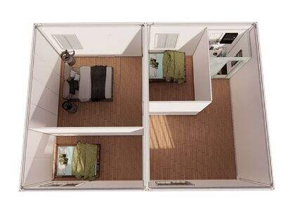 Penyelesaian rumah kontena siap pakai termasuk lukisan asas dan panduan pemasangan