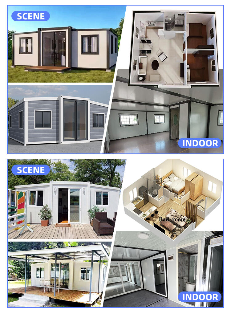 Customized two/three story luxury prefabricated expandable container house prefab bolt tiny house details