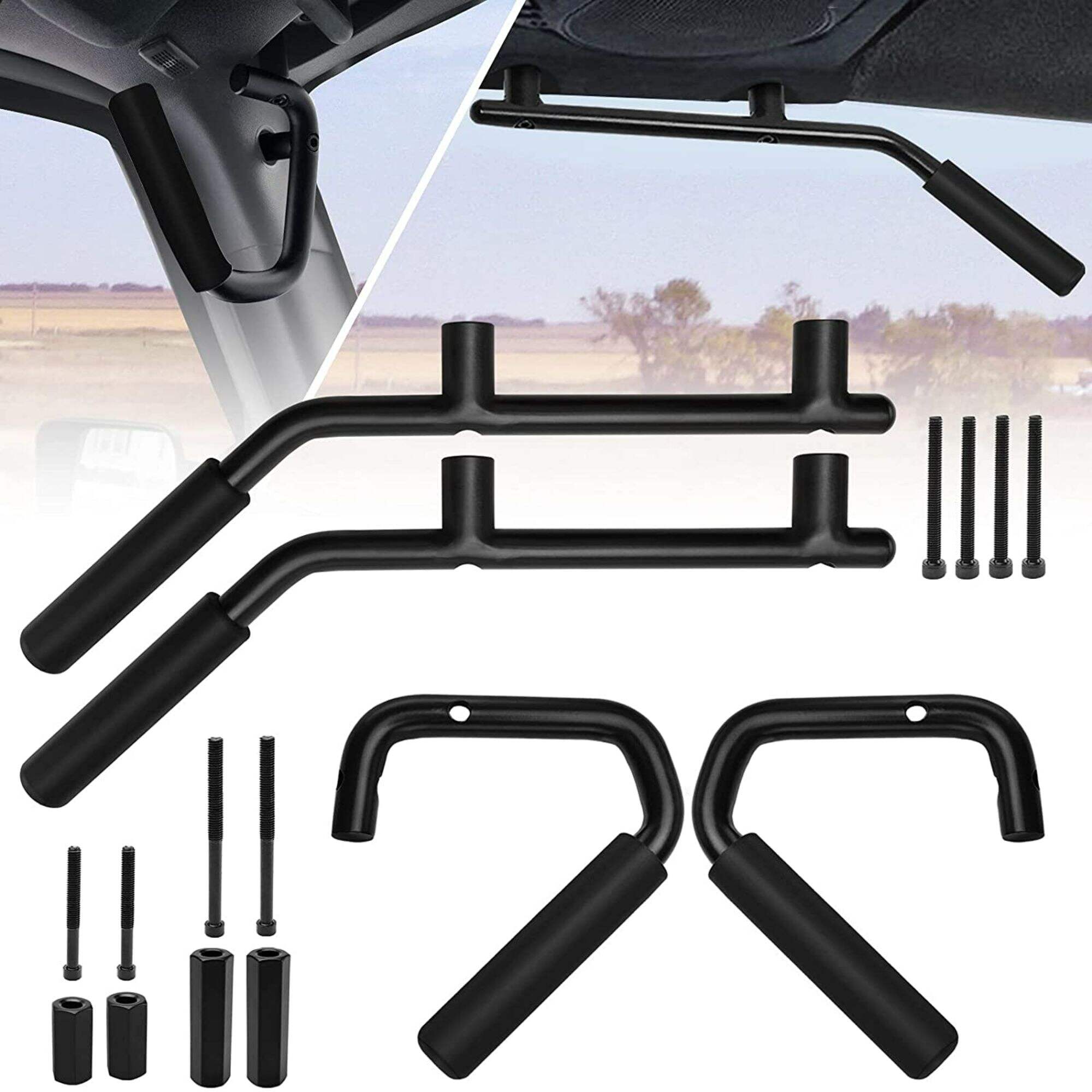 Spedking Car Front and rear Steel Grab Handle for Jeep Wrangler JK