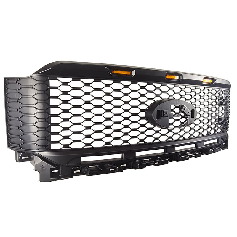 Spedking black grille with LED turning light for Ford f150 2021+