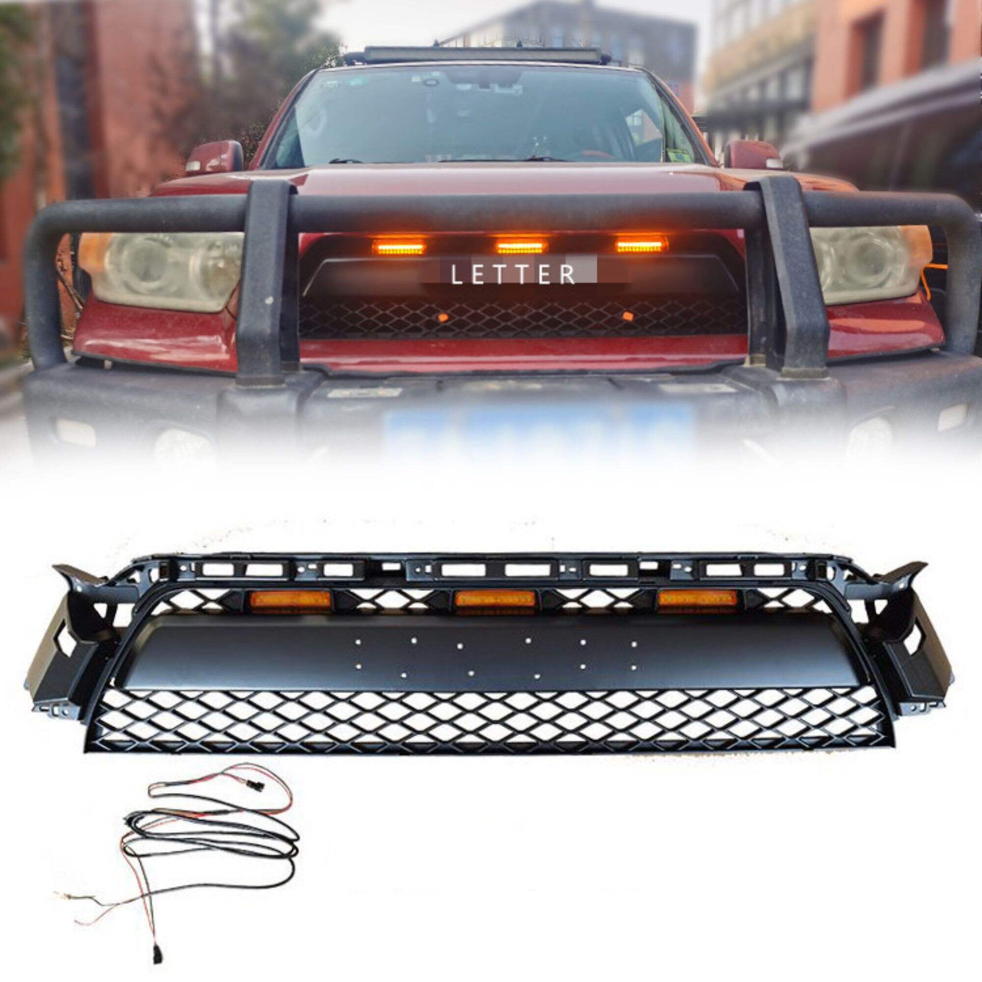 Spedking for TOYOTA 2010-2013 4RUNNER GRILL WITH LED LIGHT 