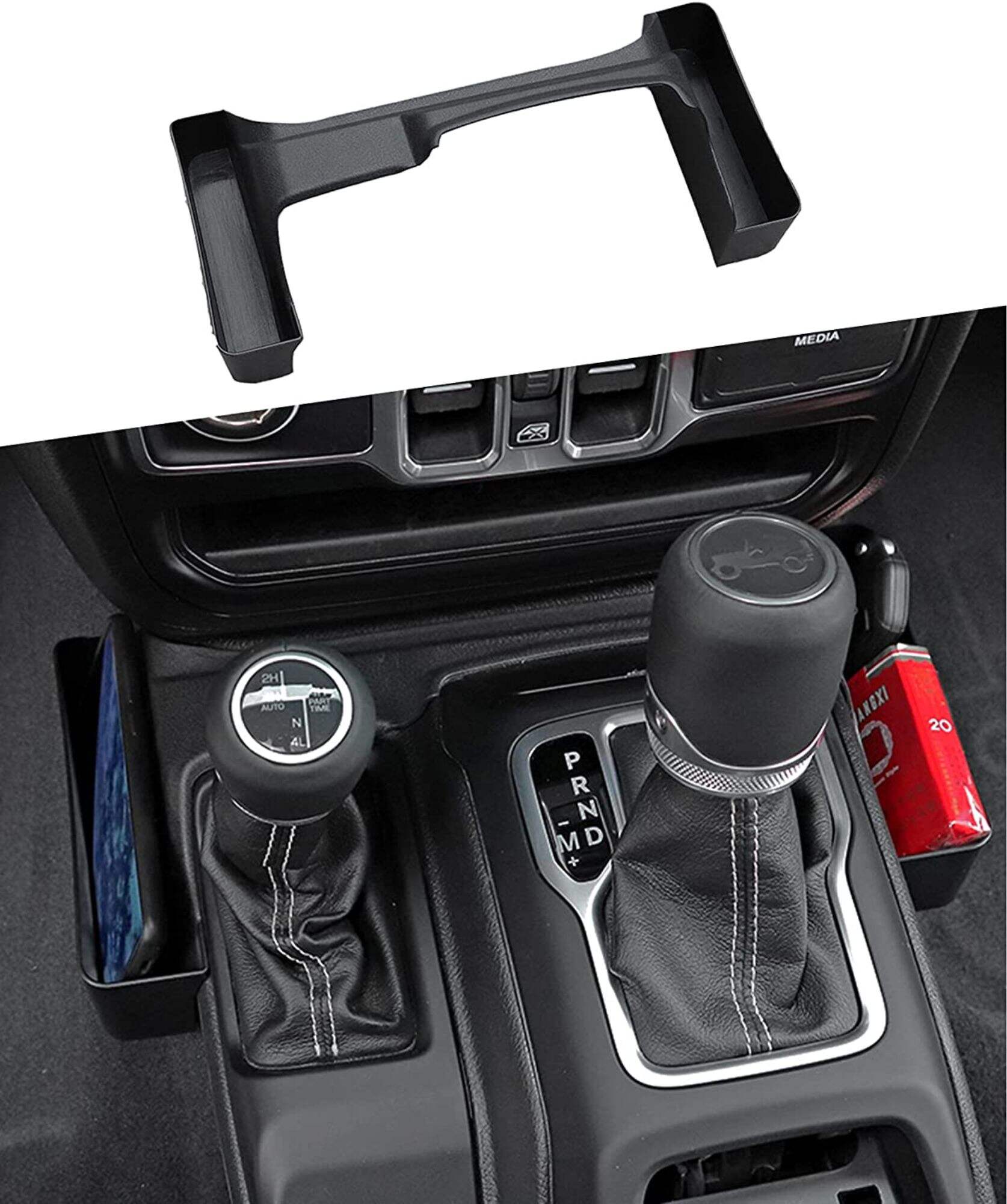 Spedking Wholesale2 Gear Shift Console Storage Box for Jeep Wrangler JL JT 