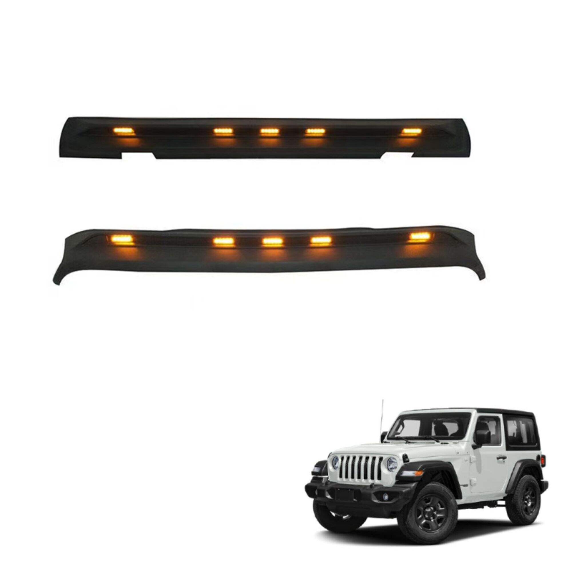 Spedking Hot Selling hood stone guard car sand shelter bracket with light for Jeep Wrangler JL 