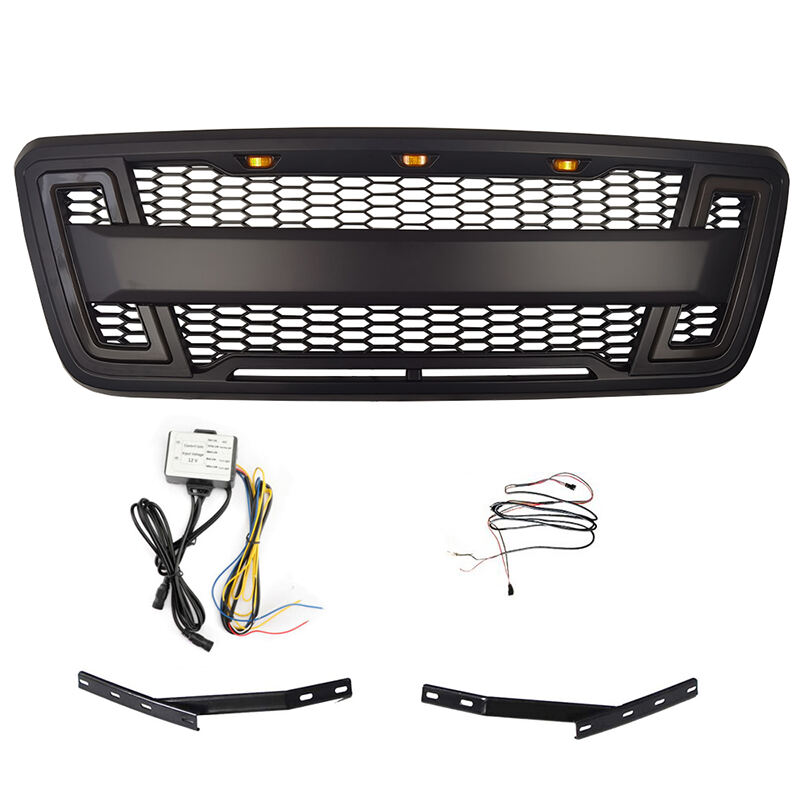 Spedking black grille with lights for Ford f150 2004-2008