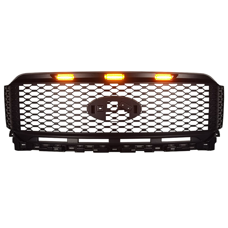 Spedking black grille with LED turning light for Ford f150 2021+