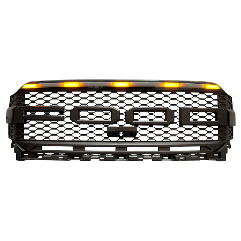 Spedking black grille with flow LED light for Ford f150 2021+