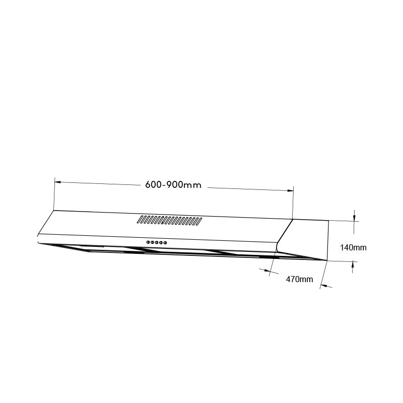 H602 | Stainless Steel Under Cabinet Slim hood Vent Hood for Kitchen supplier