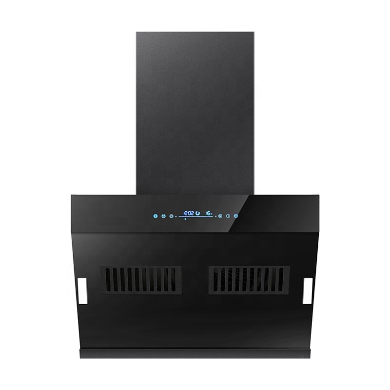 H514 | Black Chimney Wall Mount Side-Suction Range Vent Hood Suction Smoking Machine Kitchen Exhaust