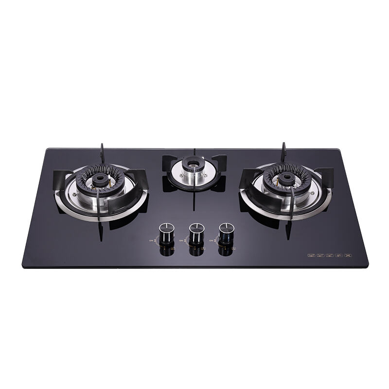 GTH-C-23303 | Glass Panel Electric/battery Ignition Gas Hob 3 Burners