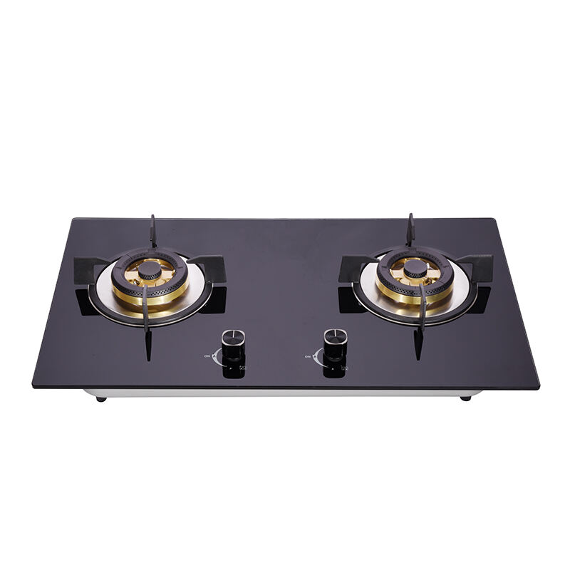 GTH-B-23208 | Tempered Glass 2 Burner Blue Flame Gas Stove