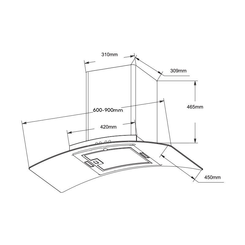 H208 | Oem Odm Cooker Hood Spare Parts Of Range Hood factory