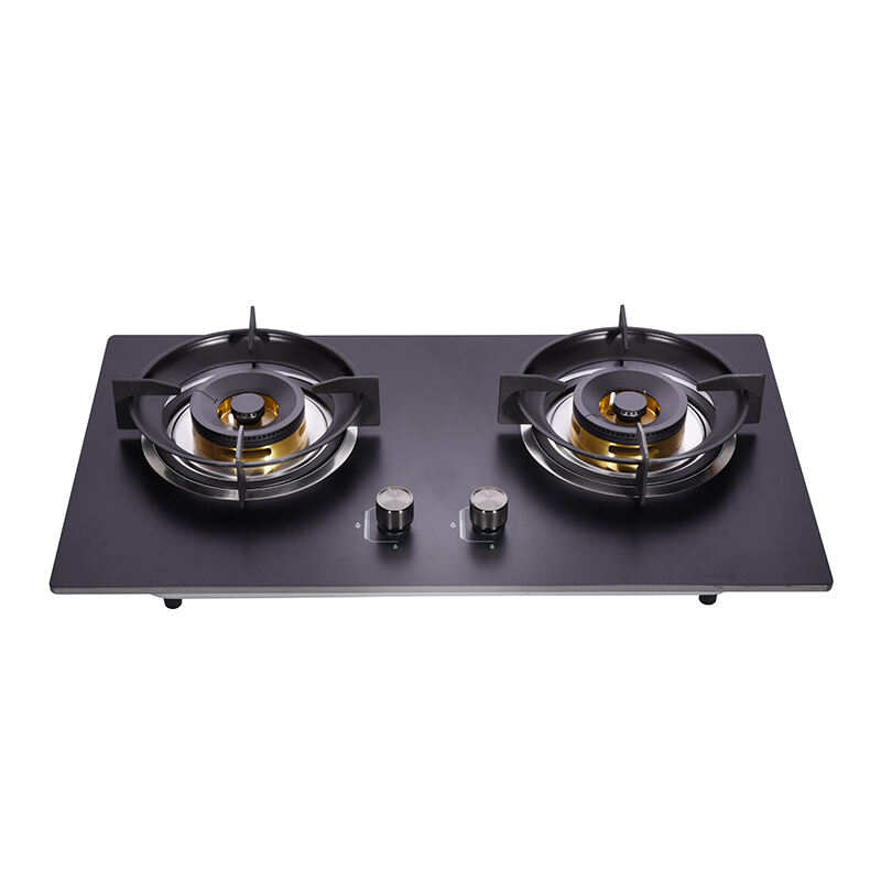 GTH-C-23305 | Tempered Glass Gas Hob Black 2 Burners