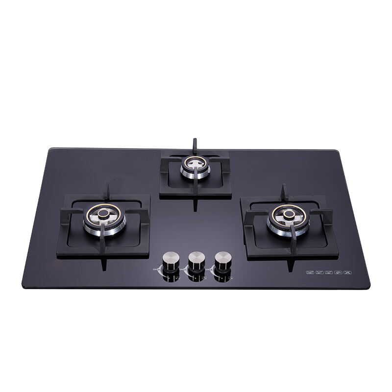 GTH-E-23504 | 3  Burners Built in Hob Black Tempered Glass