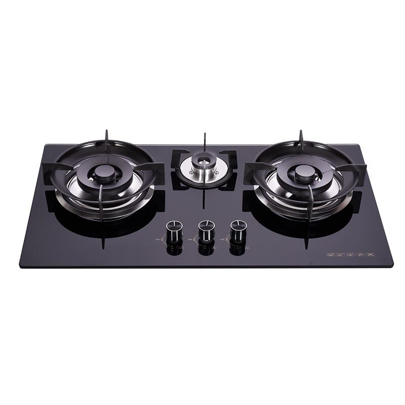 GTH-C-23306 | 3 Burners Tempered Glass Panel Gas Hob