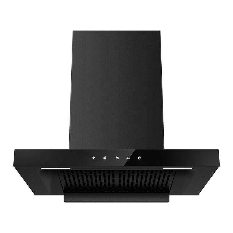 H403 | 30 Inch Painted Black Touch Control Commercial Restaurants Downdraft T Shape Smart Cooker Hood