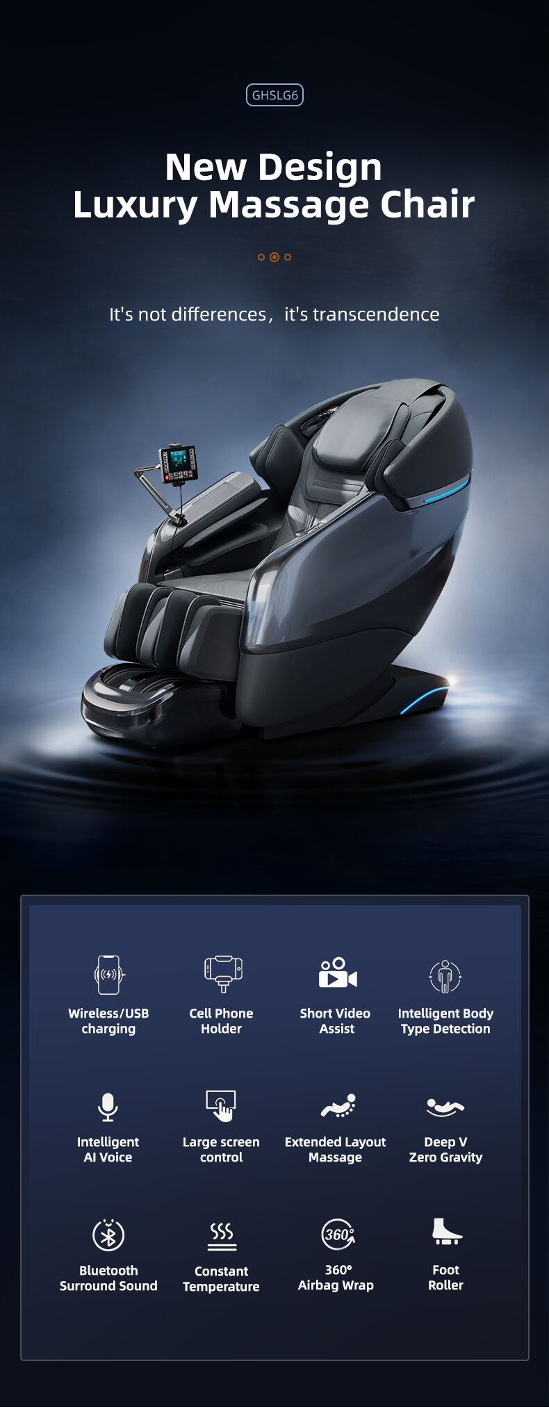 Space Capsule Air Compression Deluxe 4d Zero Gravity Luxury Chair Robot Massage Chair Home Massage Chair details