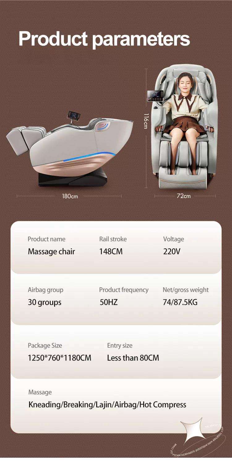 product 4d shiatsu heated zero gravity massage chair extra long full body thai stretch leather recliner for foot massage-9
