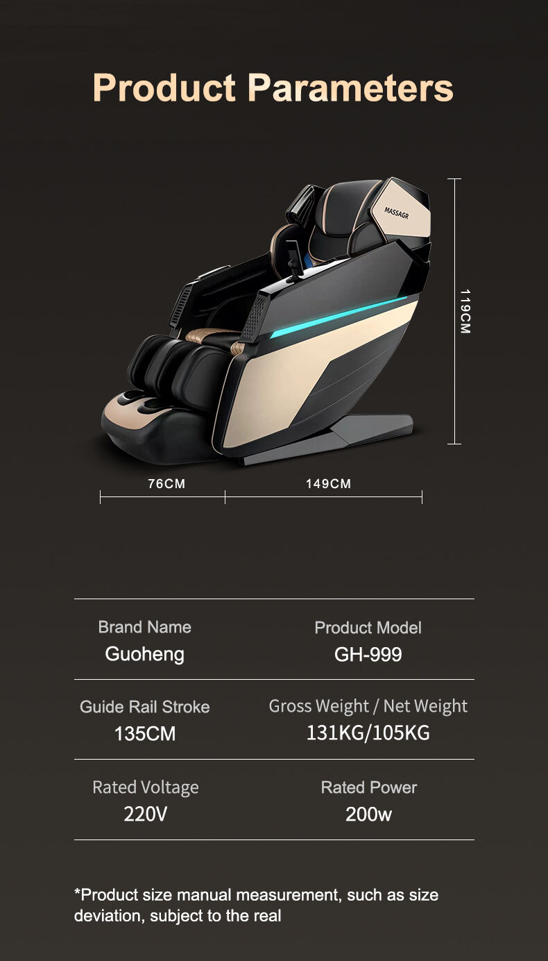 product 2023 luxury electric 4d zero gravity full body massager massage furniture chair guoheng-11