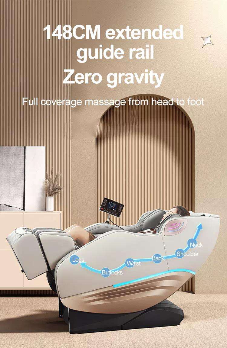 product 4d shiatsu heated zero gravity massage chair extra long full body thai stretch leather recliner for foot massage-5