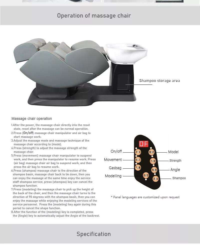 product lay down hair salon washing shampoo massage chair spa head water therapy shampoo bed and massage bed with sink-6