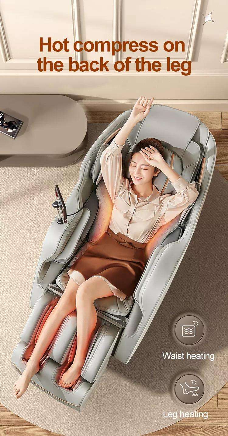 product 4d shiatsu heated zero gravity massage chair extra long full body thai stretch leather recliner for foot massage-6