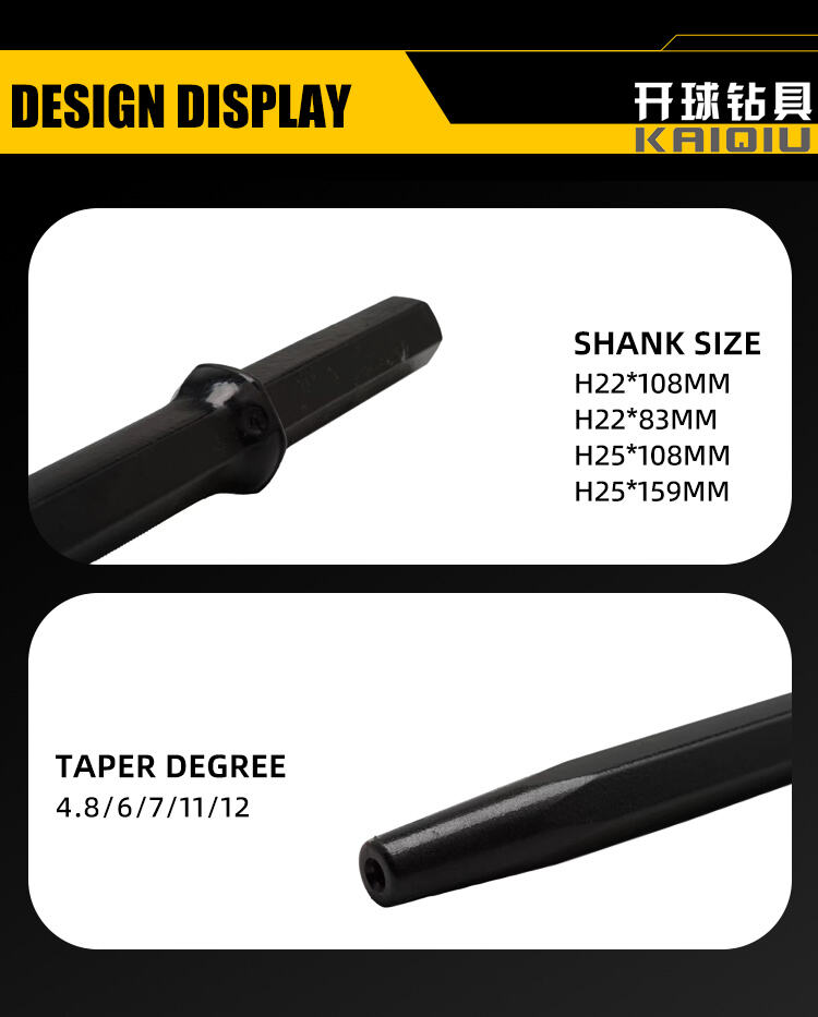 Supplier H22 H25 Integral Drill Steel    7  degree 11 degree Hex Tapered Rod details