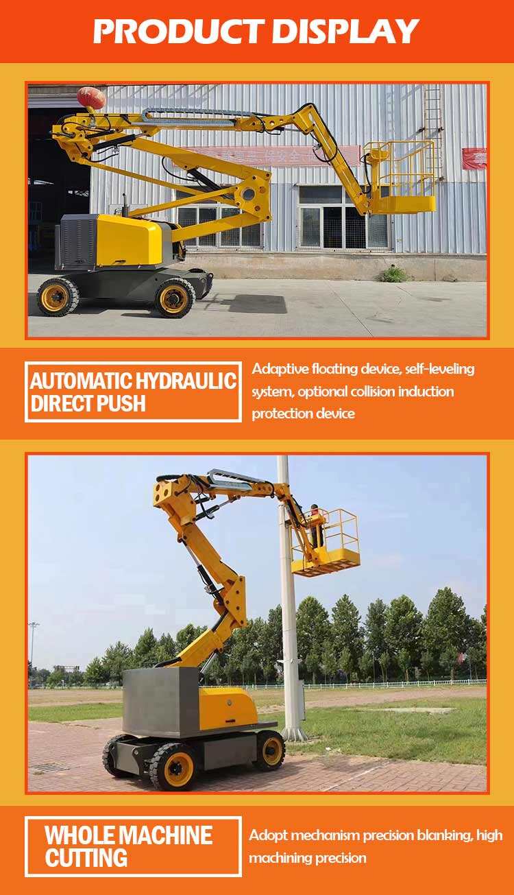 Curved arm aerial work vehicle Street lamp installation High-altitude lifting platform Aerial operation lifting equipment details