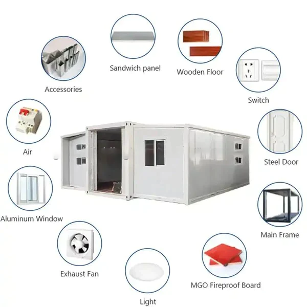 prefab houses modern luxury 20 ft for sale extendable container 2 bedroom foldable house details