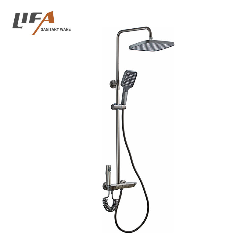 New Desgin Grey Color Bathroom Bath Shower Set Faucet Shower Column Wall Mounted CF-3063