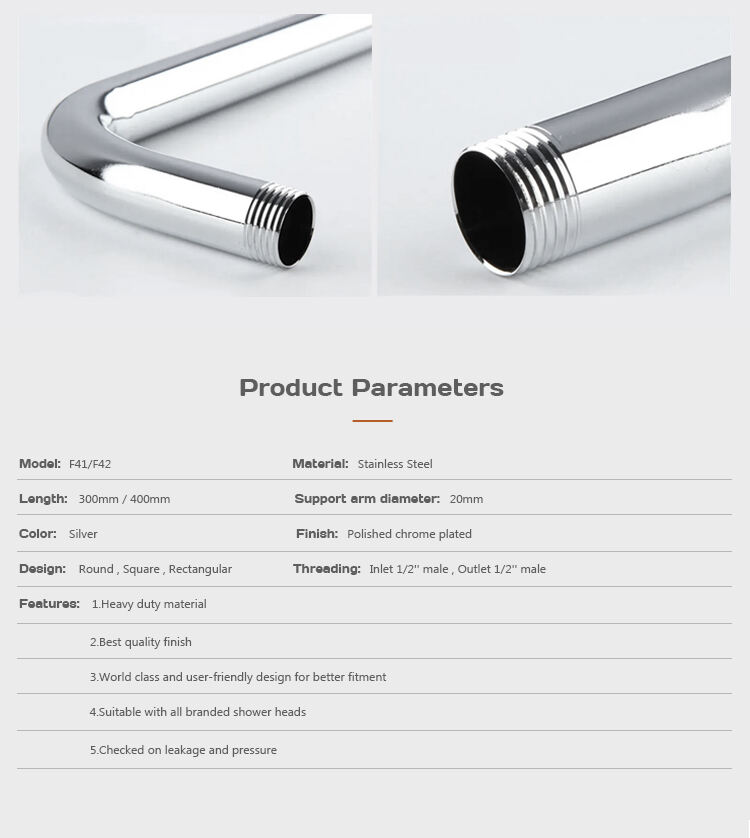 Bathroom High Quality extend shower head arm wall mounted shower arm shower pipe F41/F42 details