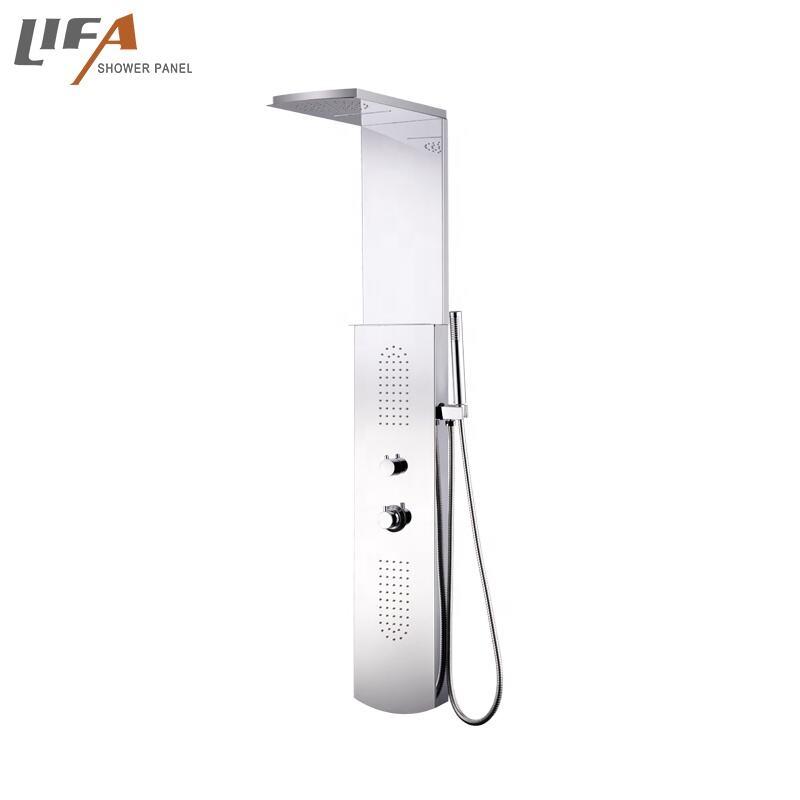 Panel de ducha de acero inoxidable con espejo brillante montado en la pared con diseño de moda de buena calidad CF-8333