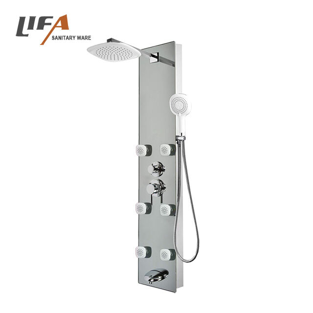 hydro massage rainfall room in wall rain panel rectangular design shower set CF-6229