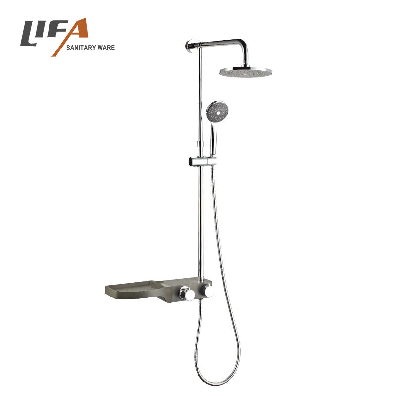 Rain body jets stainless steel shower column  shower mixer with soap holder CF-3061