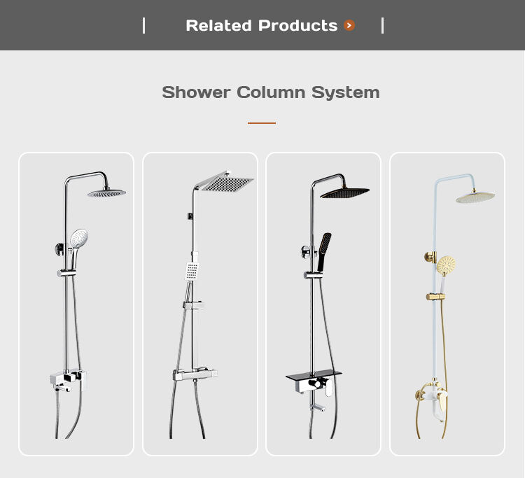New fashion stainless stee bathroom shower set matte grey rainfall shower column CF-3062 factory