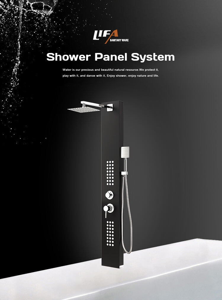 Quality home shower system spraying massage aluminum alloy shower panel CF-9228 details