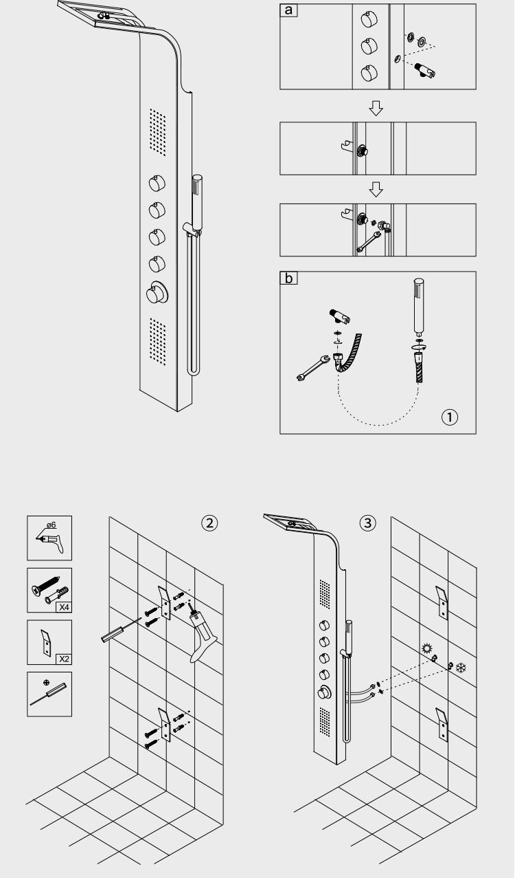 Quality home sanitary system spraying massage with jets shower panel aluminum alloy shower CF-9051 supplier
